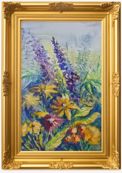 Glezna "Ziedi Rundāles dārzā"